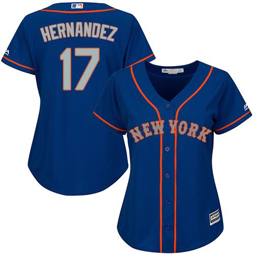 Mets #17 Keith Hernandez Blue(Grey NO.) Alternate Women's Stitched MLB Jersey